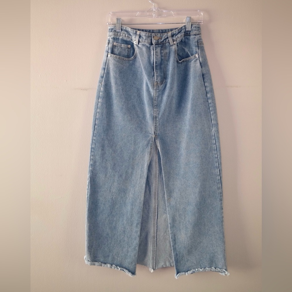 Mimosa Denim Midi Skirt in Blue